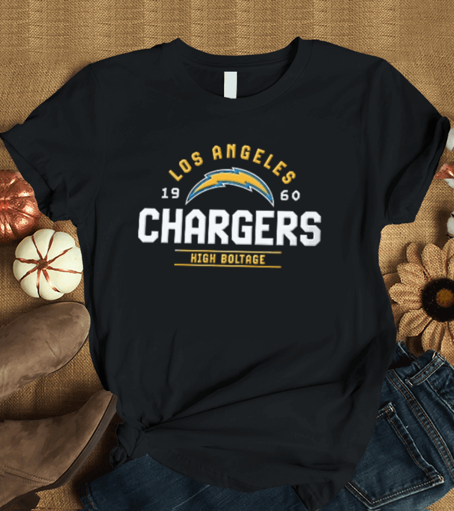 Los Angeles Chargers 1960 High Boltage Lightning Arc T-Shirt