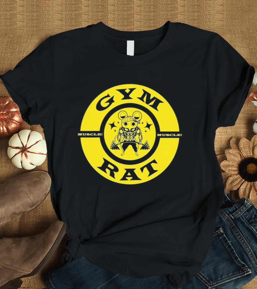Gym Rat Muscle Fitness Workout Bodybuilding Mouse T-Shirt