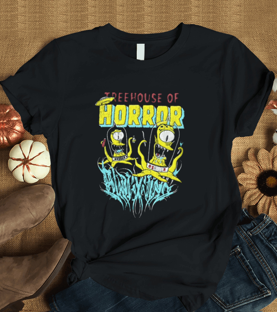 Treehouse Of Horror Kang Kodos Aliens Tentacles Distressed Cartoon T-Shirt