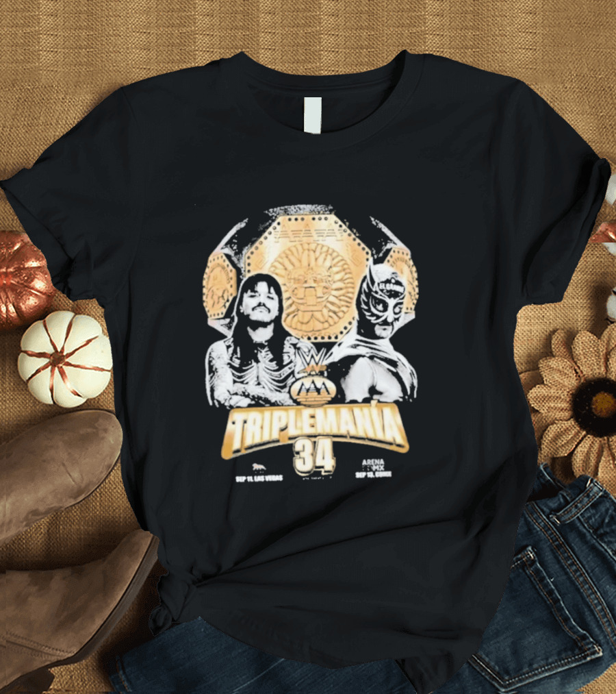 Triplemania 34 Lucha Libre Worldwide Event 2023 Featuring Skeleton And Luchador Mask T-Shirt