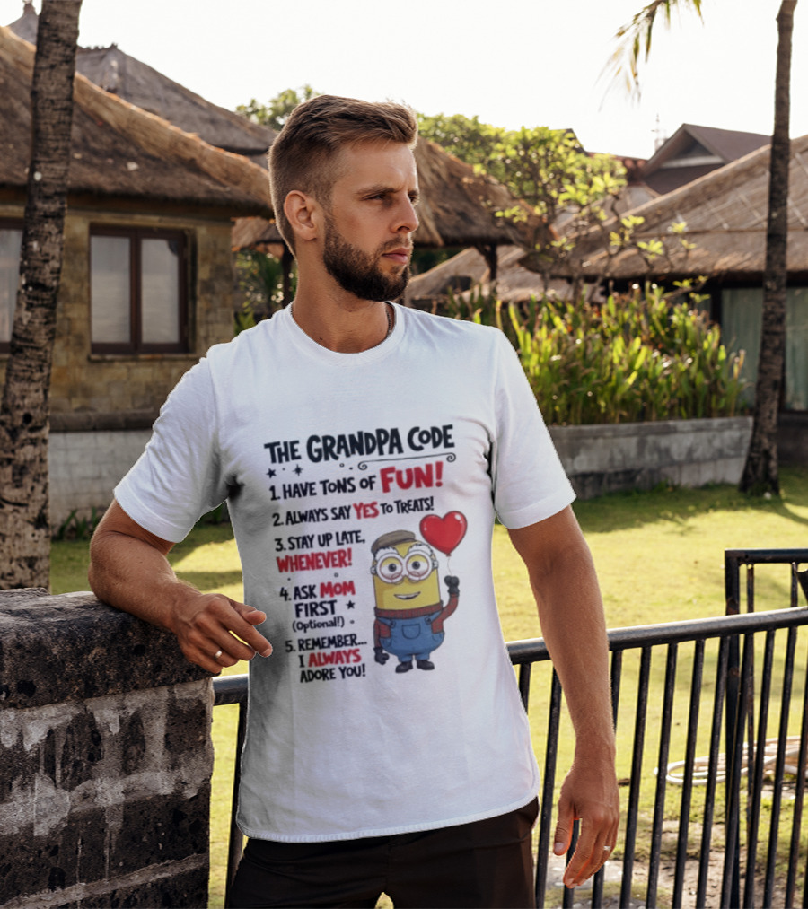 The Grandpa Code Minion Fun Rules Grandfather T-Shirt