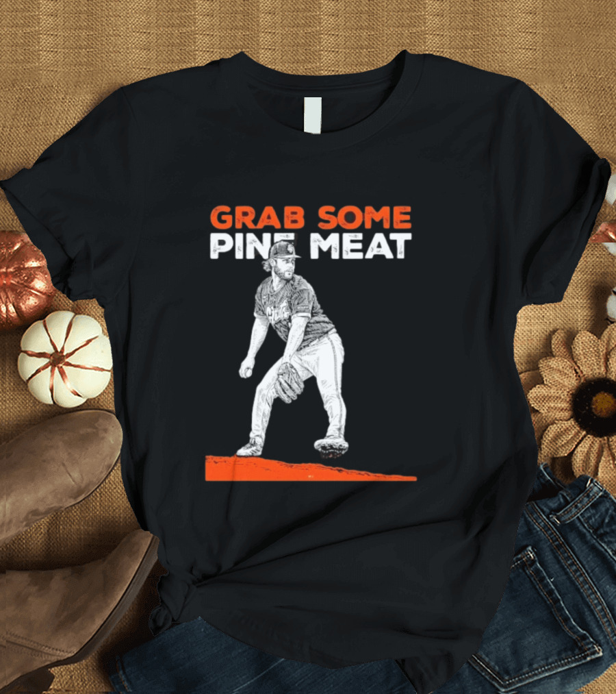 Grab Some Pine Meat SF Giants Mike Krukow Pitching T-Shirt