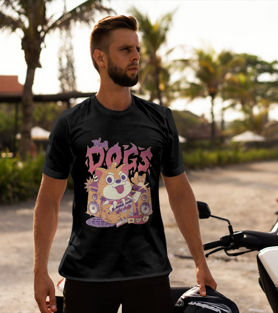 The Dogs Rock Shiba Inu Puppy Punk Rock Music Band With Speakers T-Shirt