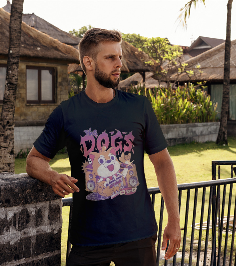 The Dogs Rock Shiba Inu Puppy Punk Rock Music Band With Speakers T-Shirt