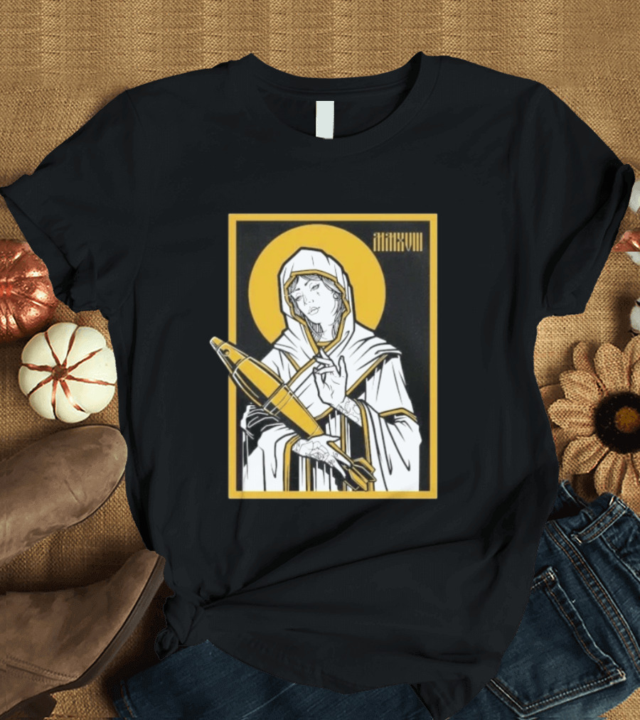 Mortar Mary MMXVIII Religious Iconography Halo And Missile T-Shirt