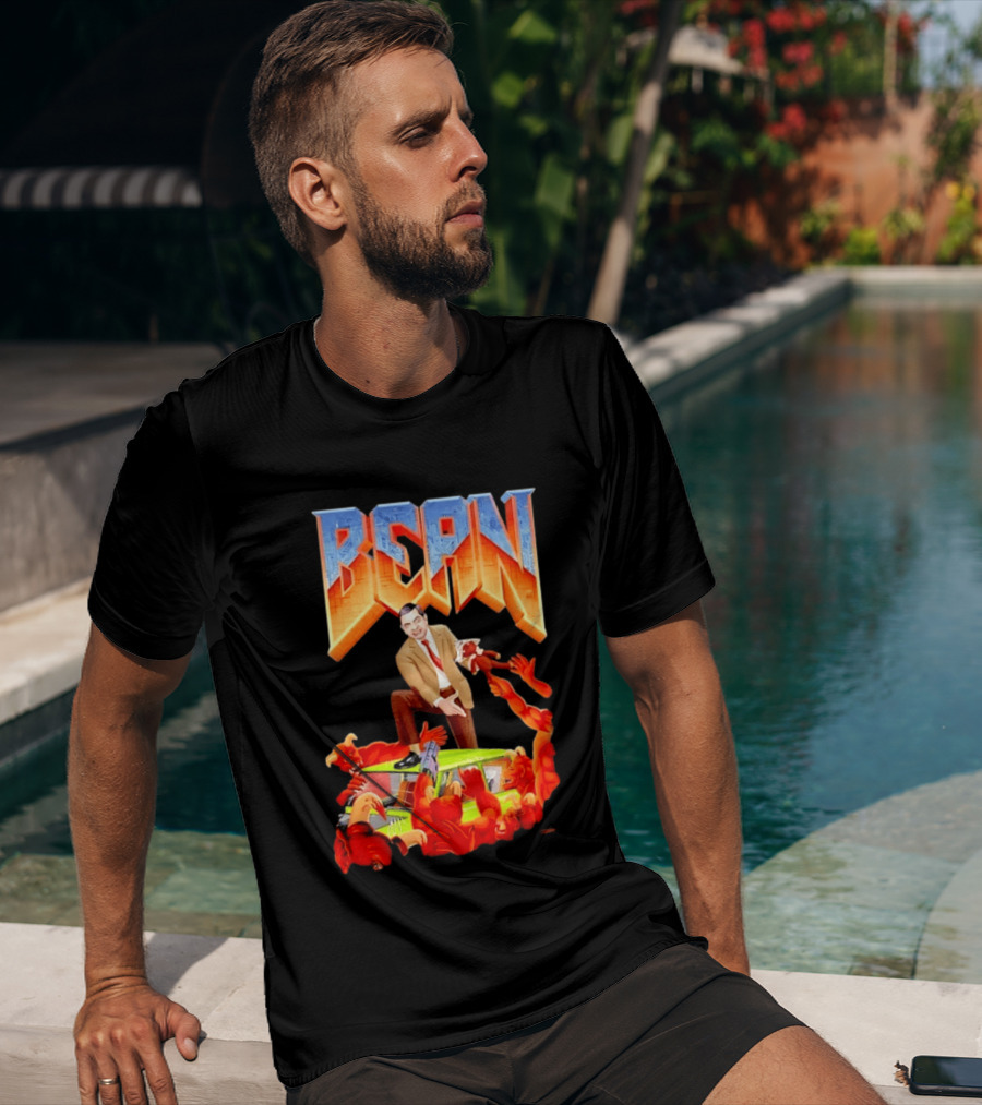 Mr Bean Doom Crossover With Rowan Atkinson Video Game T-Shirt