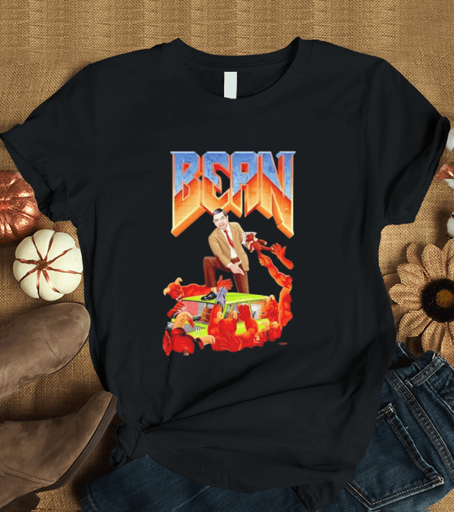 Mr Bean Doom Crossover With Rowan Atkinson Video Game T-Shirt