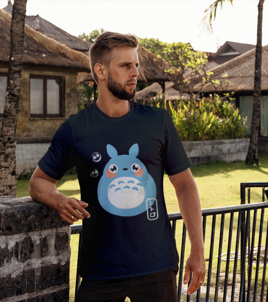 Totoro My Neighbor Totoro Blue Totoro With Soot Sprites T-Shirt