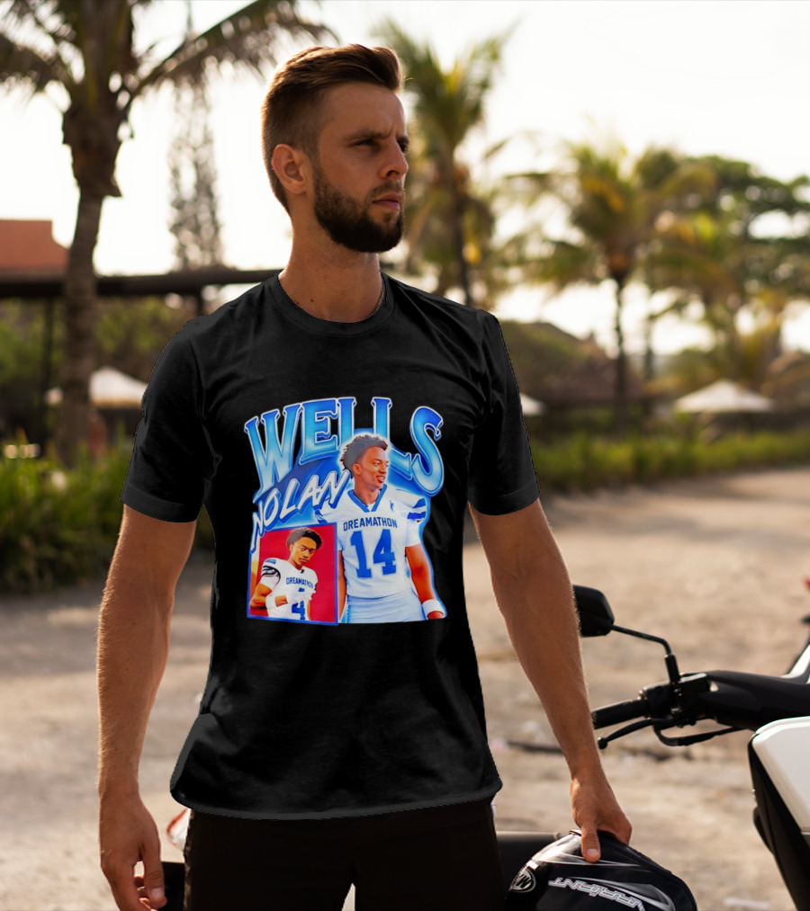 Nolan Wells Dreamathon 14 Blue Football Athletic T-Shirt