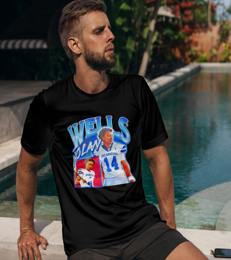 Nolan Wells Dreamathon 14 Blue Football Athletic T-Shirt