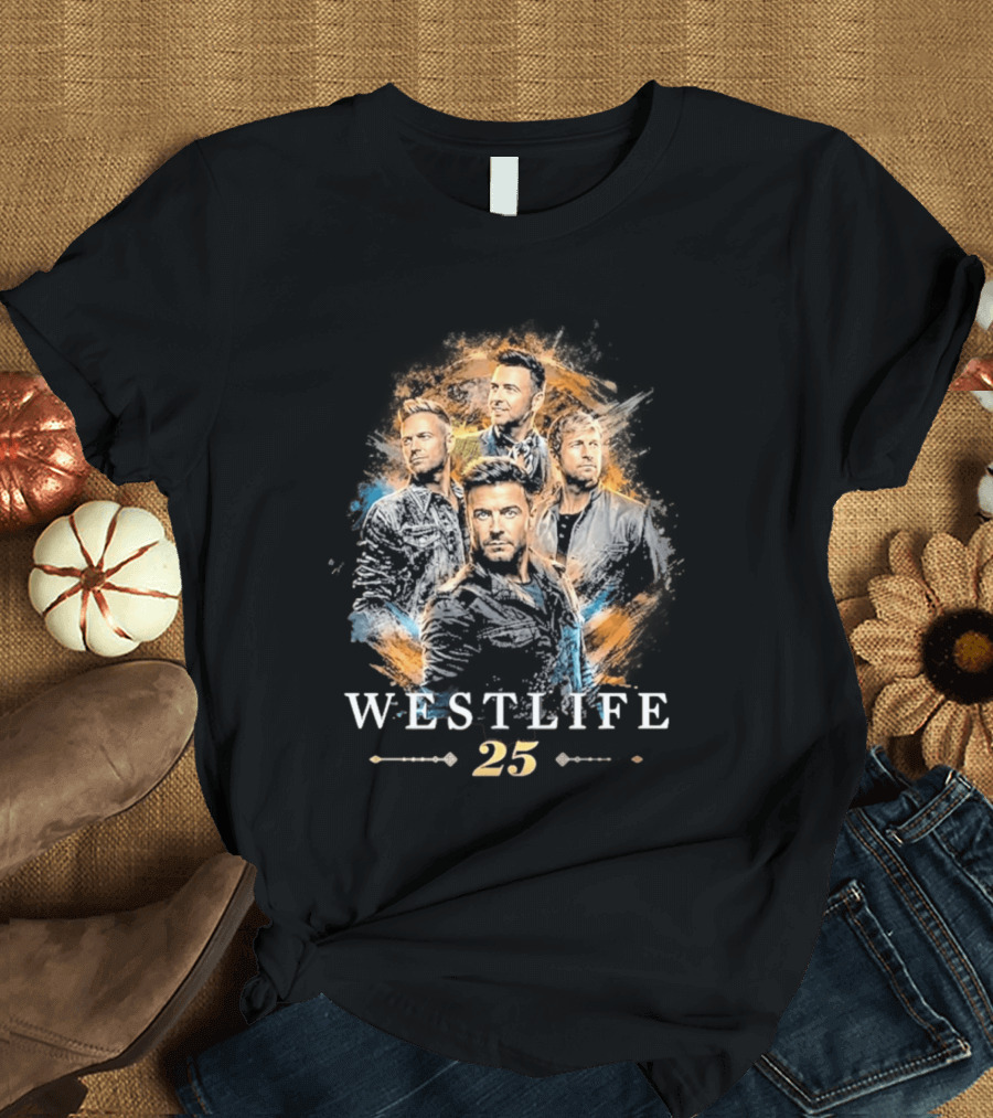 Westlife 25th Anniversary Tour 2026 Band Member Collage T-Shirt