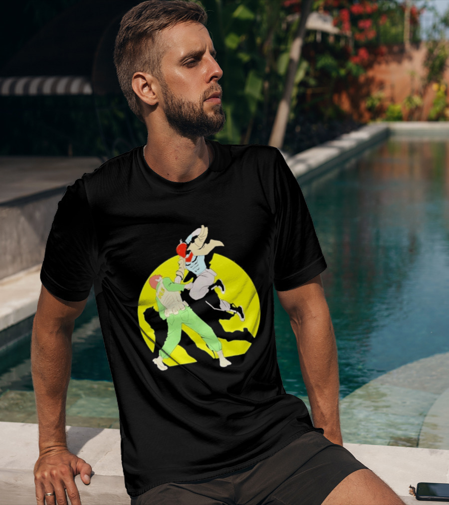 Red Hood Versus Ice Soldier Combat Action Scene T-Shirt