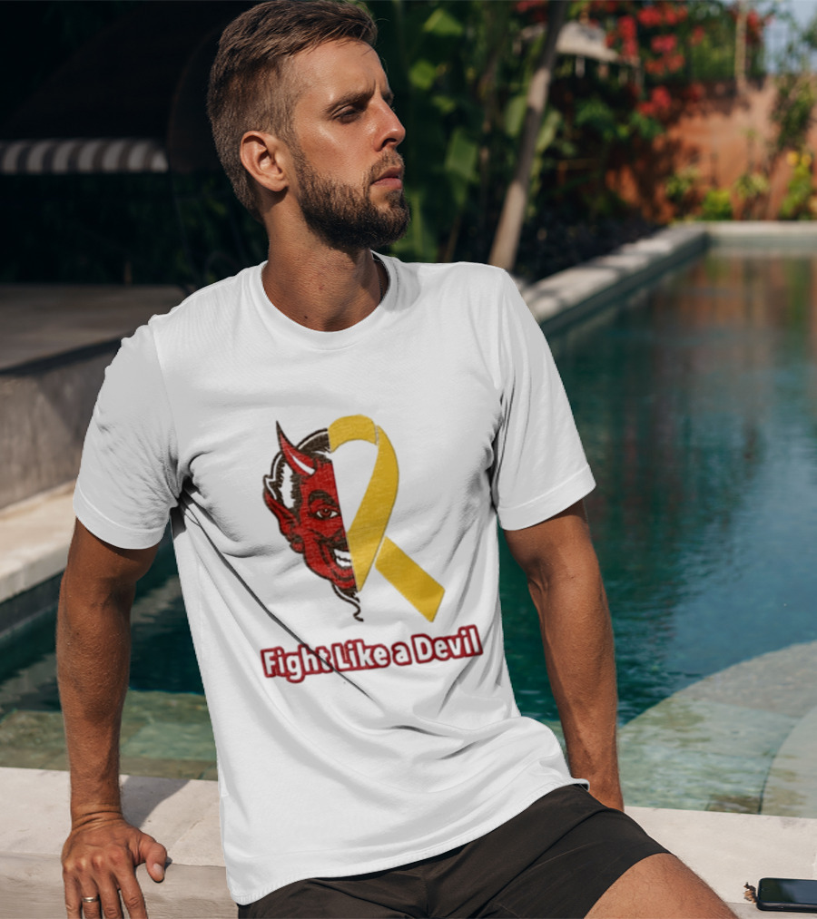 Fight Like A Devil EndChildhoodCancer Awareness Duke Blue Devils T-Shirt