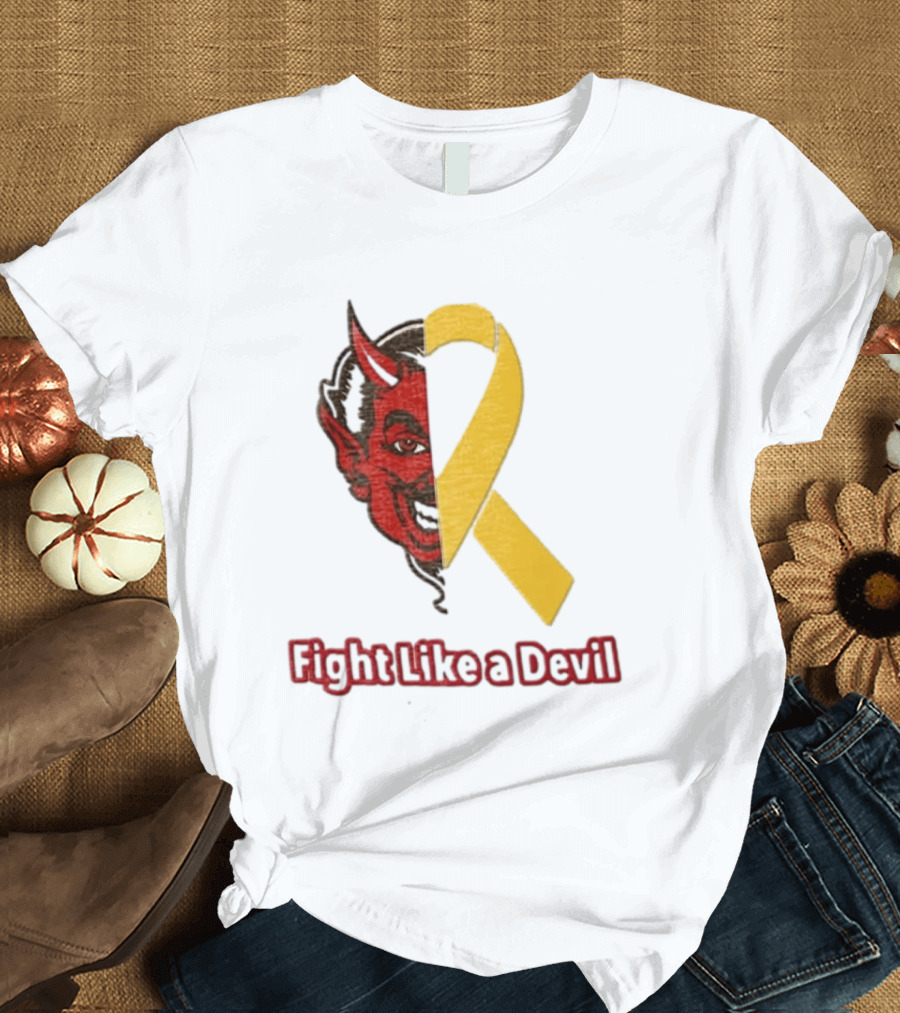 Fight Like A Devil EndChildhoodCancer Awareness Duke Blue Devils T-Shirt
