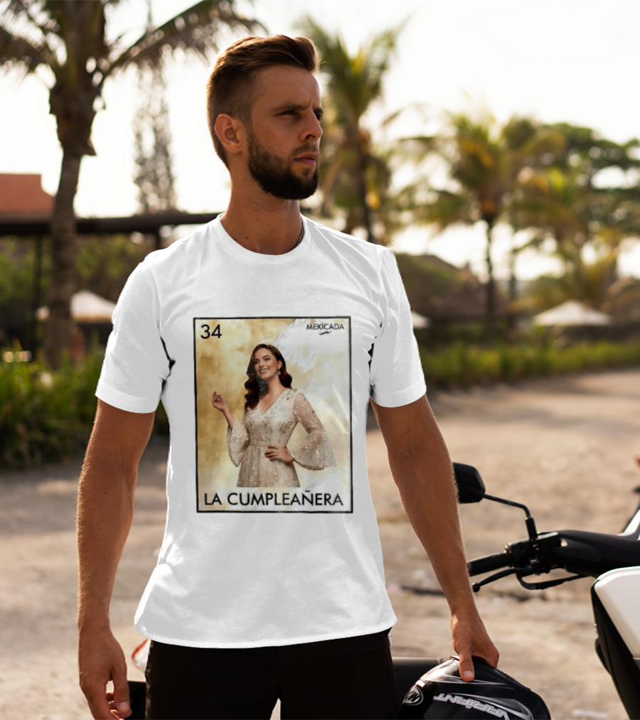 Mexicada 34 La Cumpleañera Loteria Card Woman White Dress T-Shirt