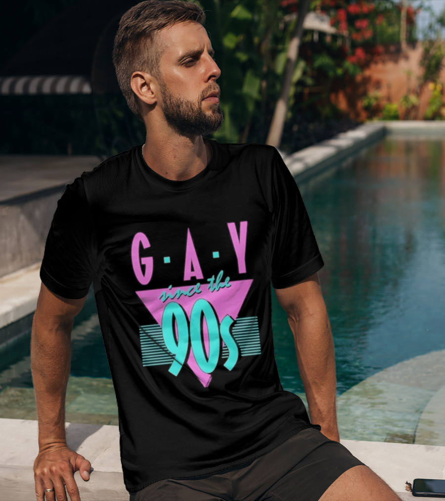 GAY Since The 90s Pink Triangle Retro Pride T-Shirt