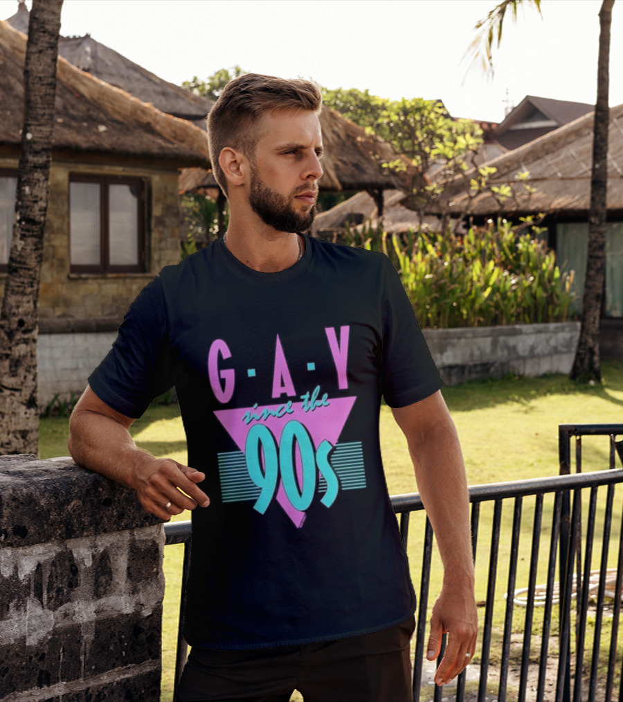 GAY Since The 90s Pink Triangle Retro Pride T-Shirt