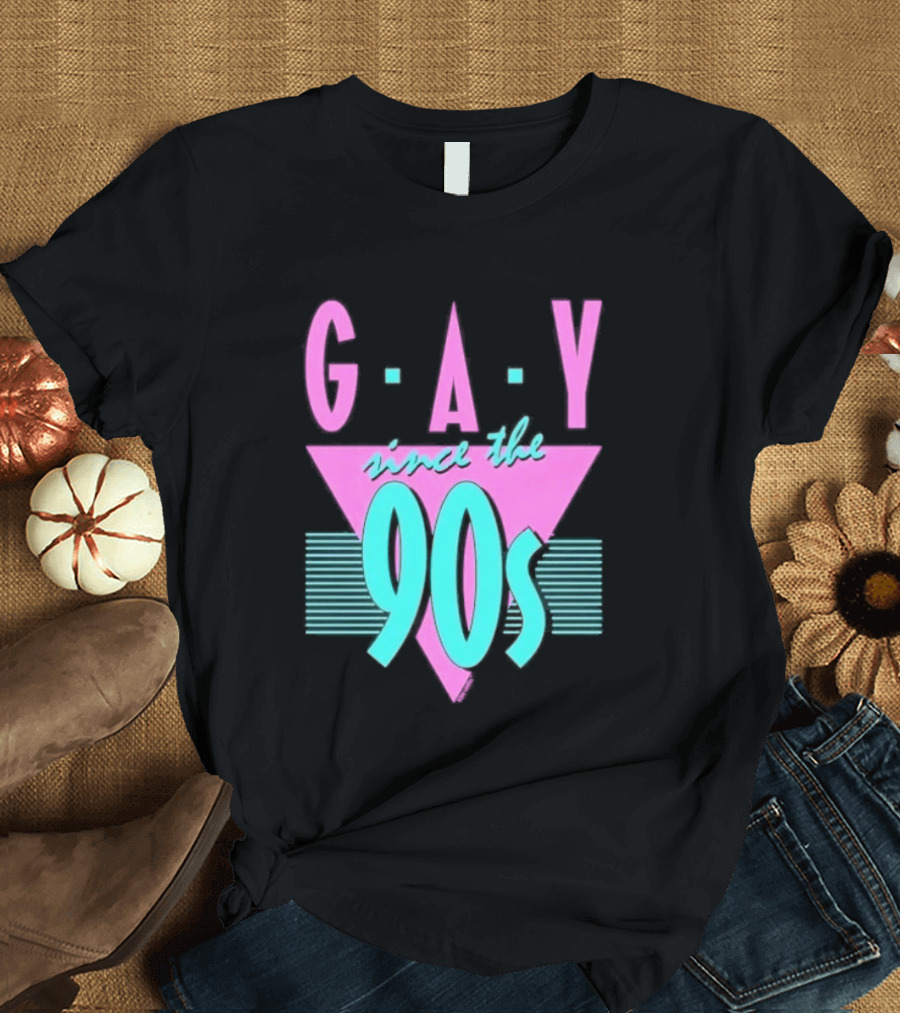 GAY Since The 90s Pink Triangle Retro Pride T-Shirt