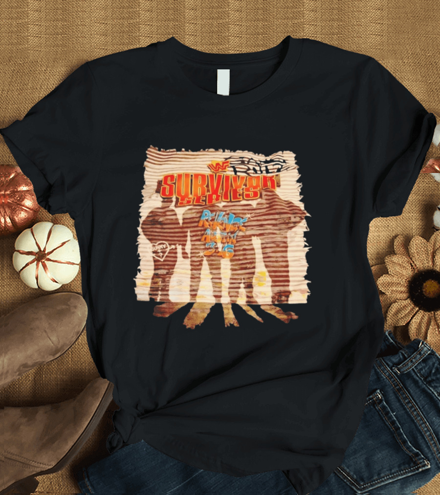 WWF Survivor Series Revenge Austin 3 16 Silhouette Vintage WWE 90s T-Shirt