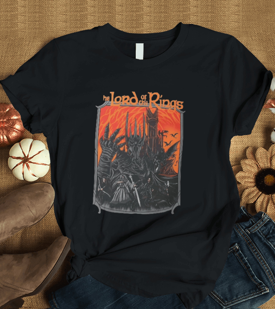The Lord Of The Rings Sauron Aragorn Legolas Gandalf Gimli Fellowship Movie T-Shirt