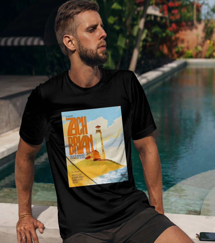 Zach Bryan Live At The Woodlands September 18 19 2026 Dover DE Kings Of Leon Alabama Shakes Gabriella Rose Feyi Fuli Concert T-Shirt