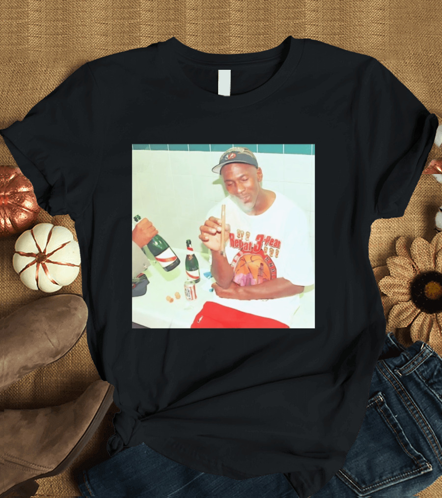Michael Jordan Repeat 3 Peat Celebration Chicago Bulls Basketball T-Shirt
