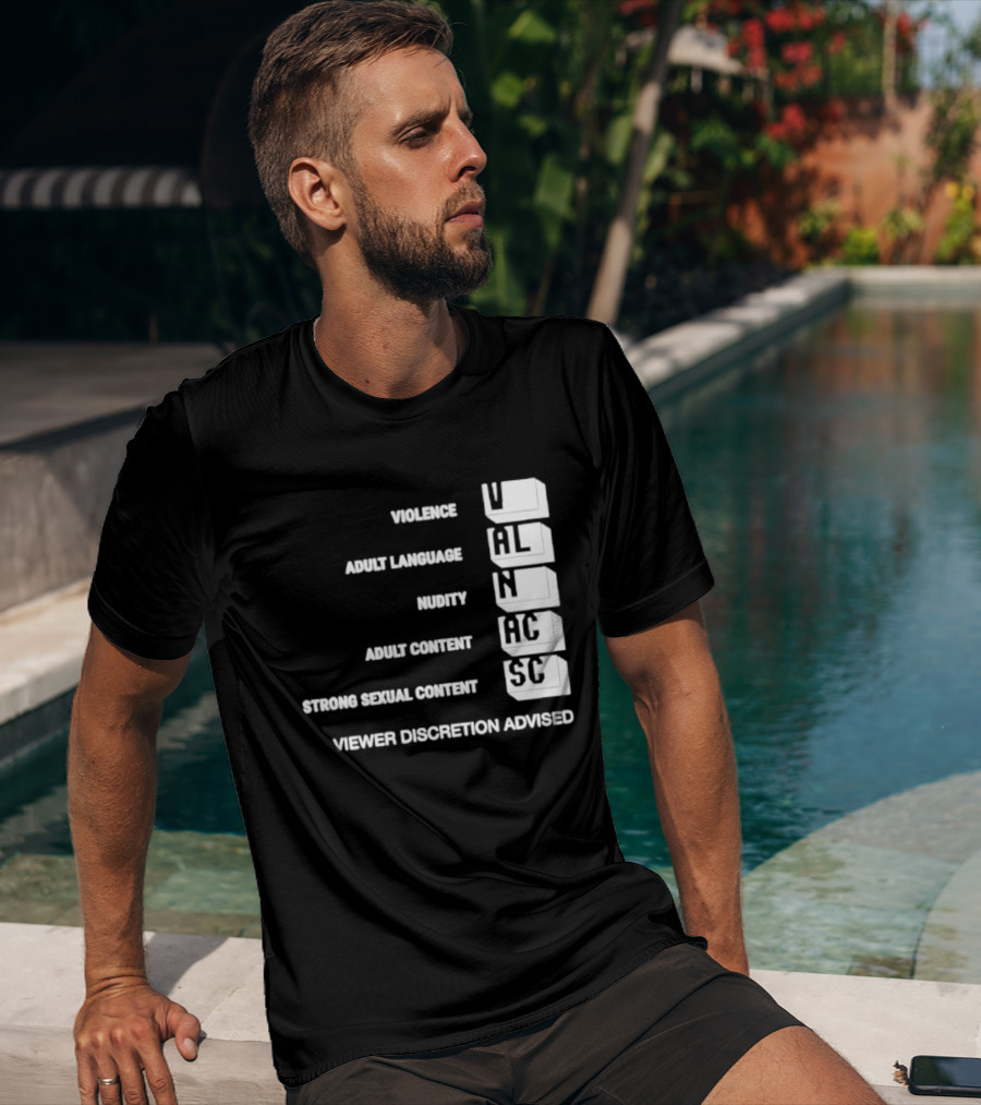 Viewer Discretion Advised Violence Adult Language Nudity Sexual Content T-Shirt