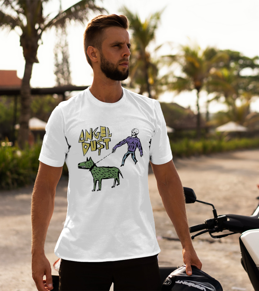 Angel Dust Skeleton Walking Dog T-Shirt