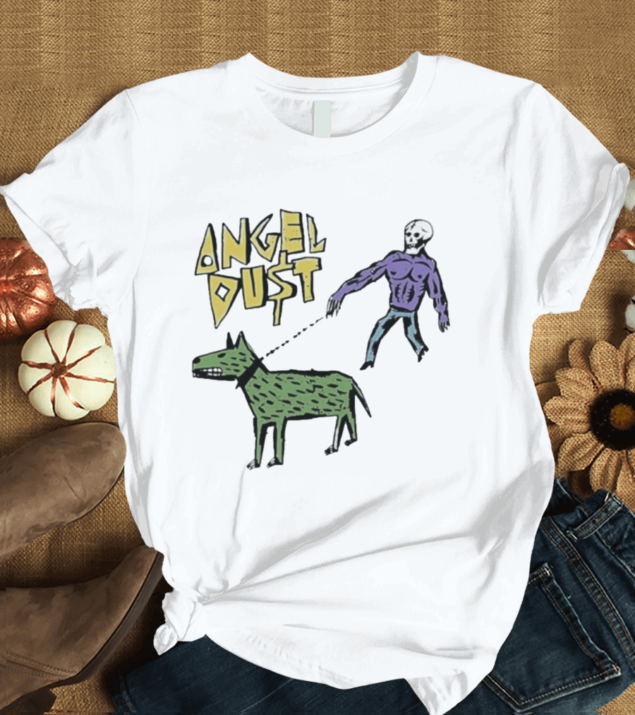 Angel Dust Skeleton Walking Dog T-Shirt