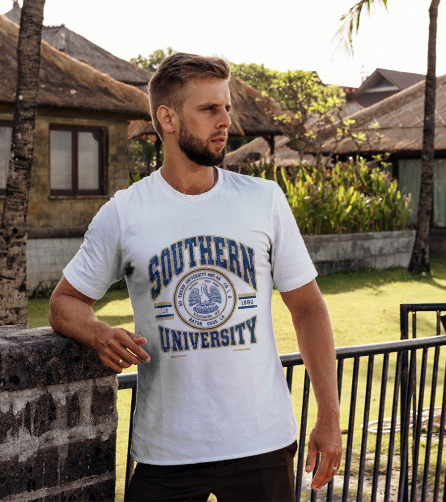 Distressed Southern University A&M Baton Rouge 1880 Pelican Seal T-Shirt