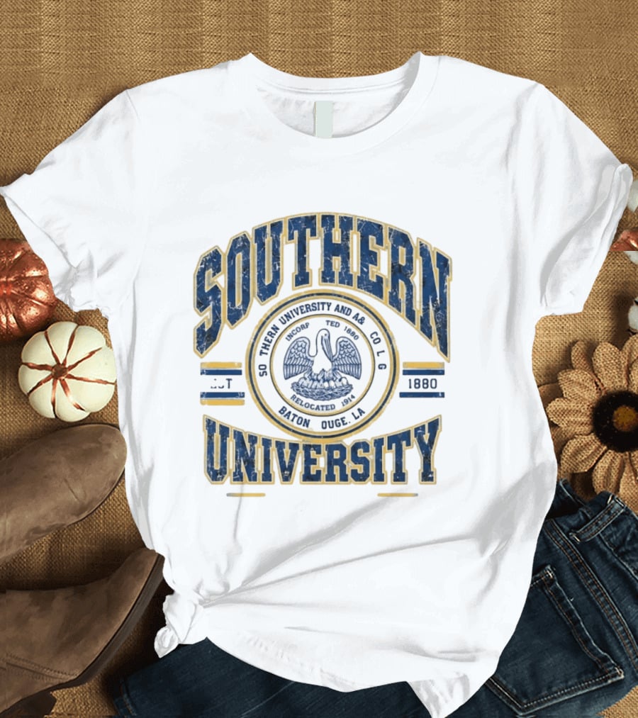 Distressed Southern University A&M Baton Rouge 1880 Pelican Seal T-Shirt