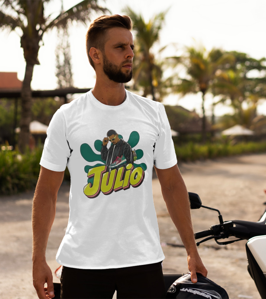 Julio Cool Streetwear Style With Trendy Sneakers T-Shirt