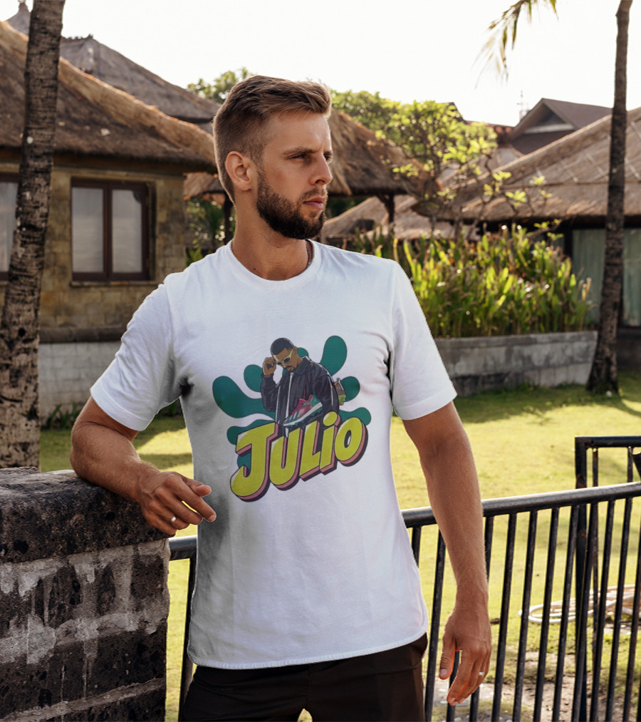 Julio Cool Streetwear Style With Trendy Sneakers T-Shirt