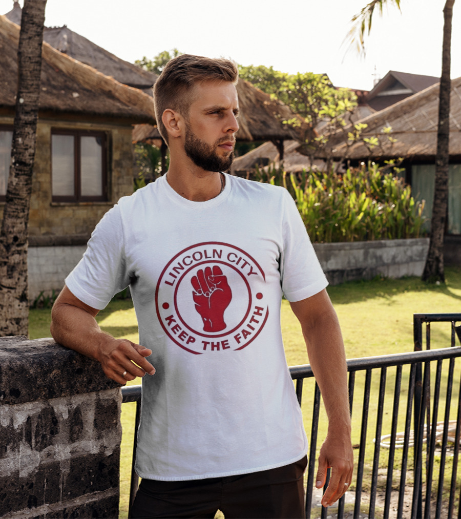 Lincoln City Keep The Faith Imps Football Club Fist T-Shirt