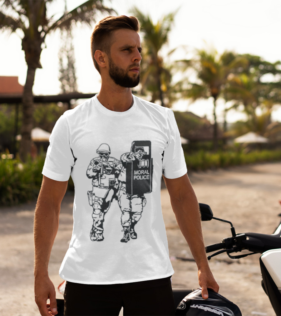 Moral Police Tactical Squad Satire Riot Gear Pose T-Shirt