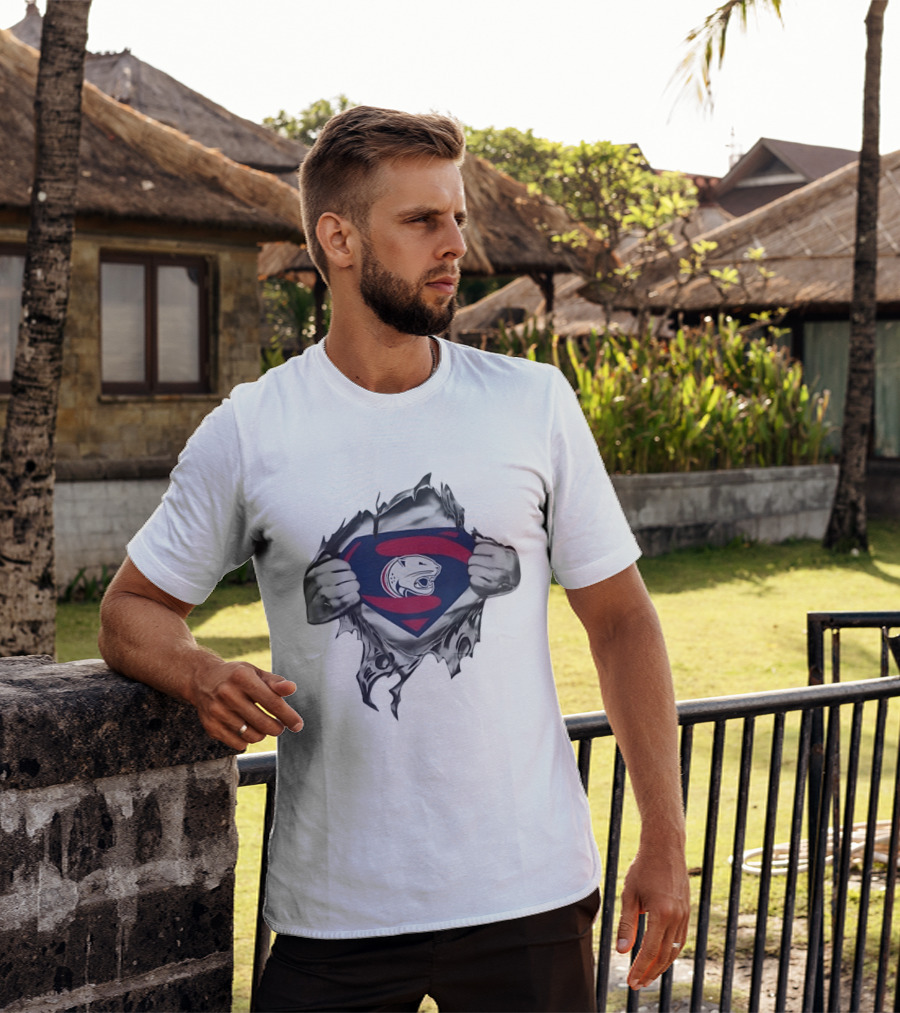 Panthers Superman Chest Emblem Ripped Superhero T-Shirt