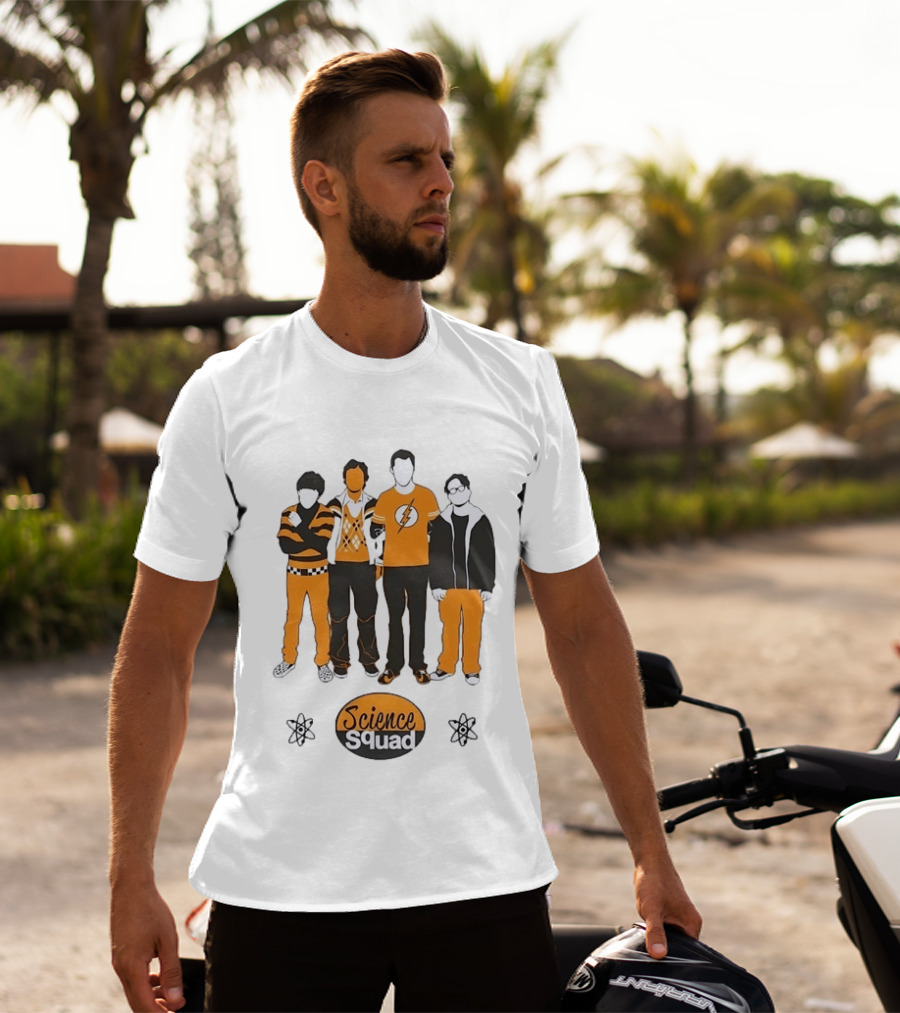 Science Squad The Big Bang Theory Cast Sheldon Cooper Lightning Bolt T-Shirt