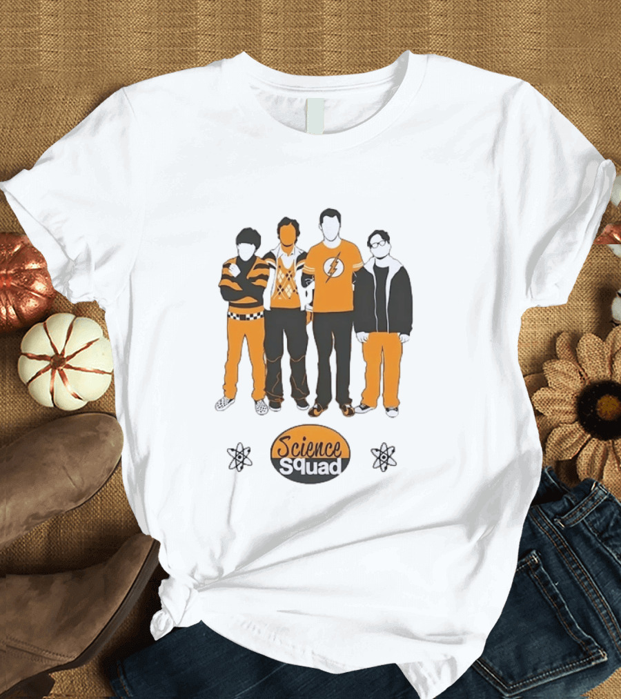 Science Squad The Big Bang Theory Cast Sheldon Cooper Lightning Bolt T-Shirt