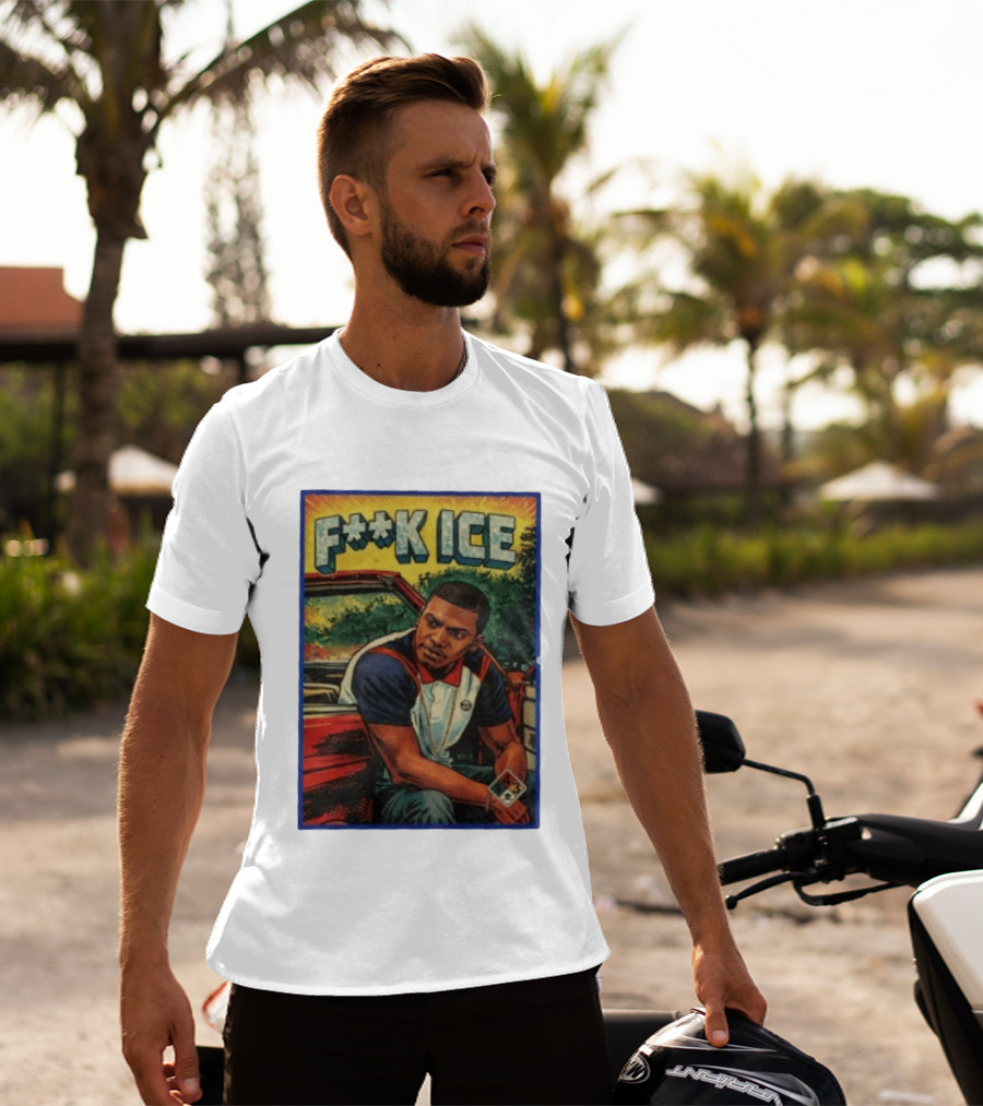 F**K ICE Tyler The Creator Style Graphic With Car And Cards T-Shirt