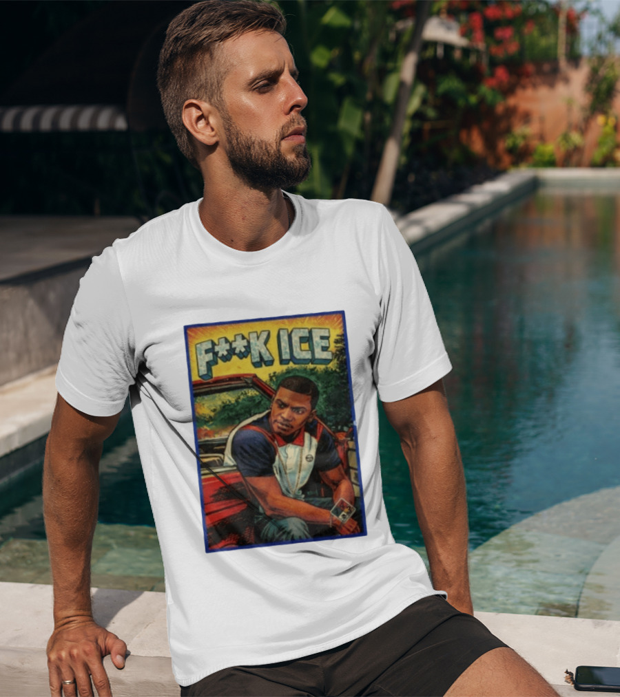 F**K ICE Tyler The Creator Style Graphic With Car And Cards T-Shirt