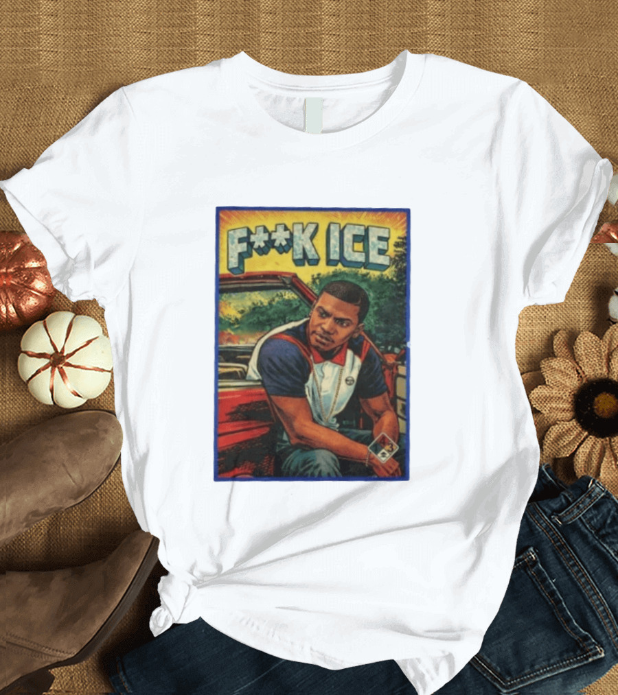 F**K ICE Tyler The Creator Style Graphic With Car And Cards T-Shirt
