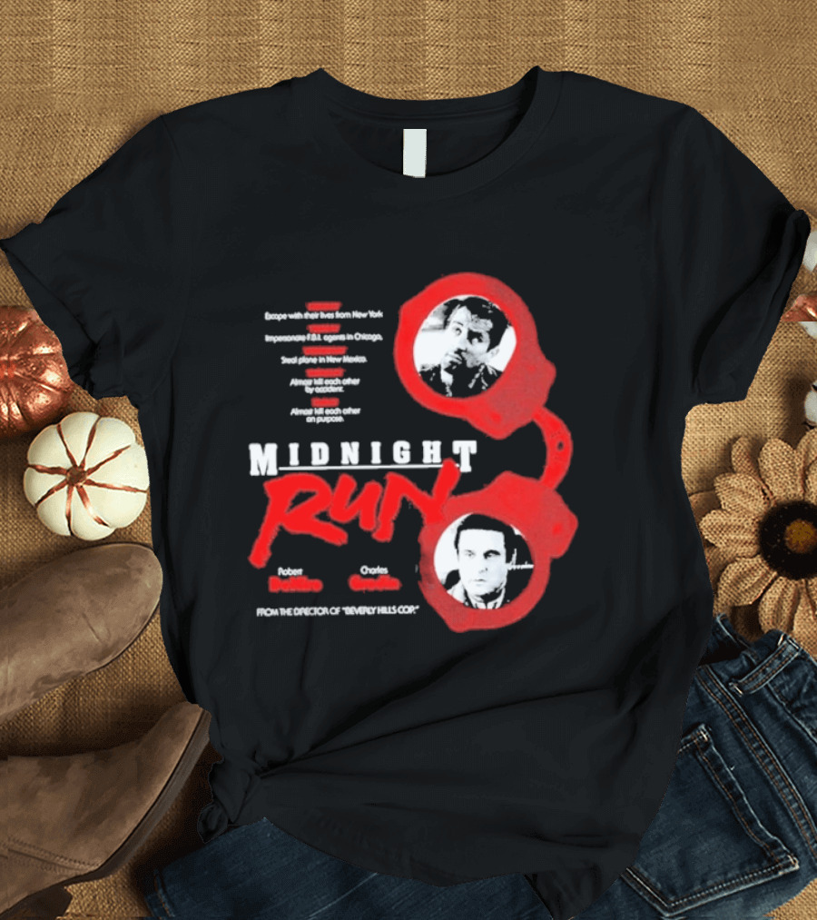 Robert De Niro Charles Grodin Midnight Run Handcuffs Movie T-Shirt