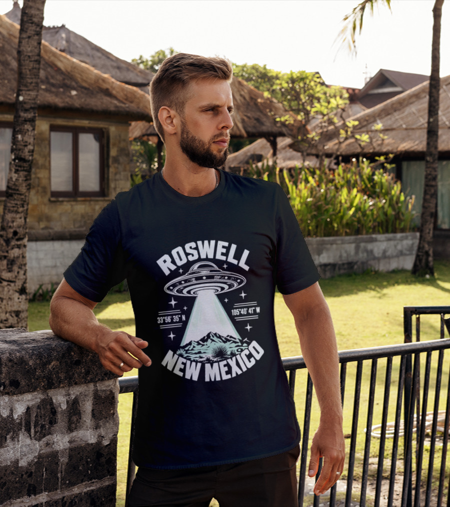 Roswell New Mexico UFO Coordinates Alien T-Shirt