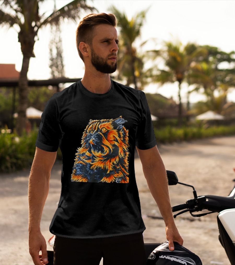 Fluffy Orange Black Tortoiseshell Persian Cat Painting 8/26 T-Shirt