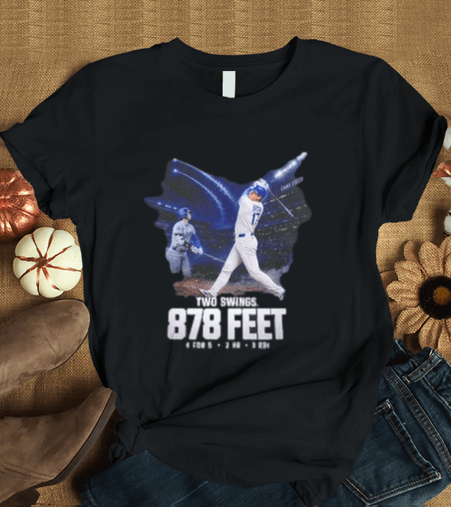 Shohei Ohtani The Shohei Show Two Swings 878 Feet LA Dodgers T-Shirt