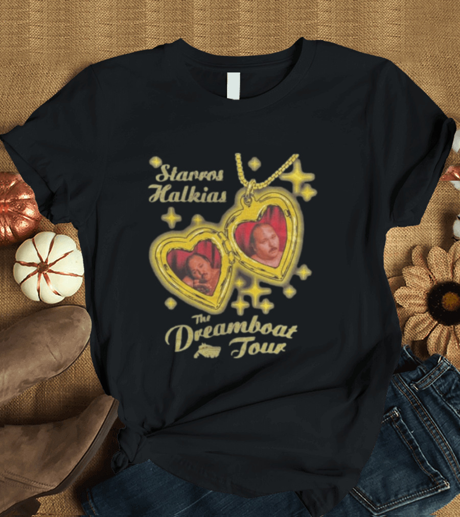 Stavros Halkias The Dreamboat Tour Heart Locket Necklace Stars T-Shirt