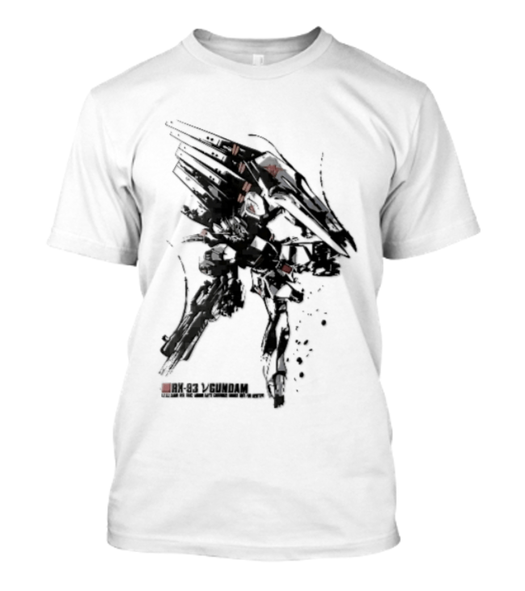 Rx 93 Nu Gundam Efsf Londo Bell Mobile Suit Amuro Ray Ink Brush Mecha Robot T-Shirt