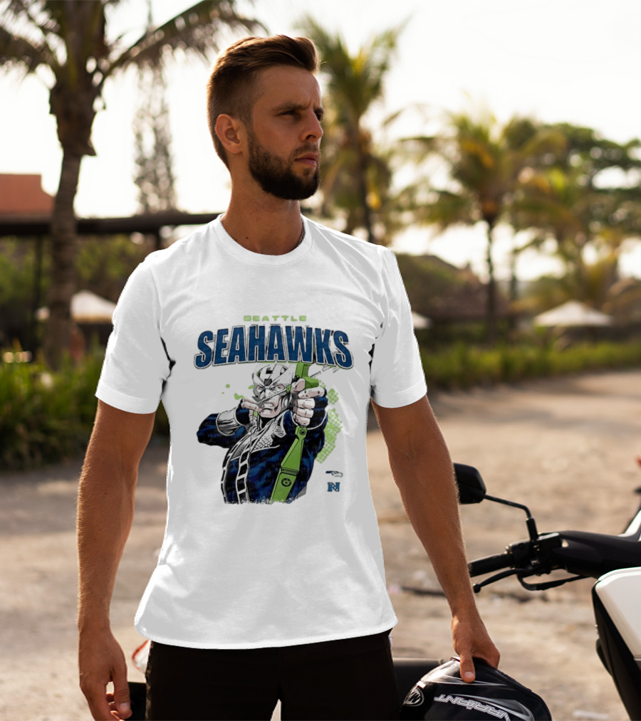 Seattle Seahawks Hawkeye Collaboration NFL Marvel T-Shirt