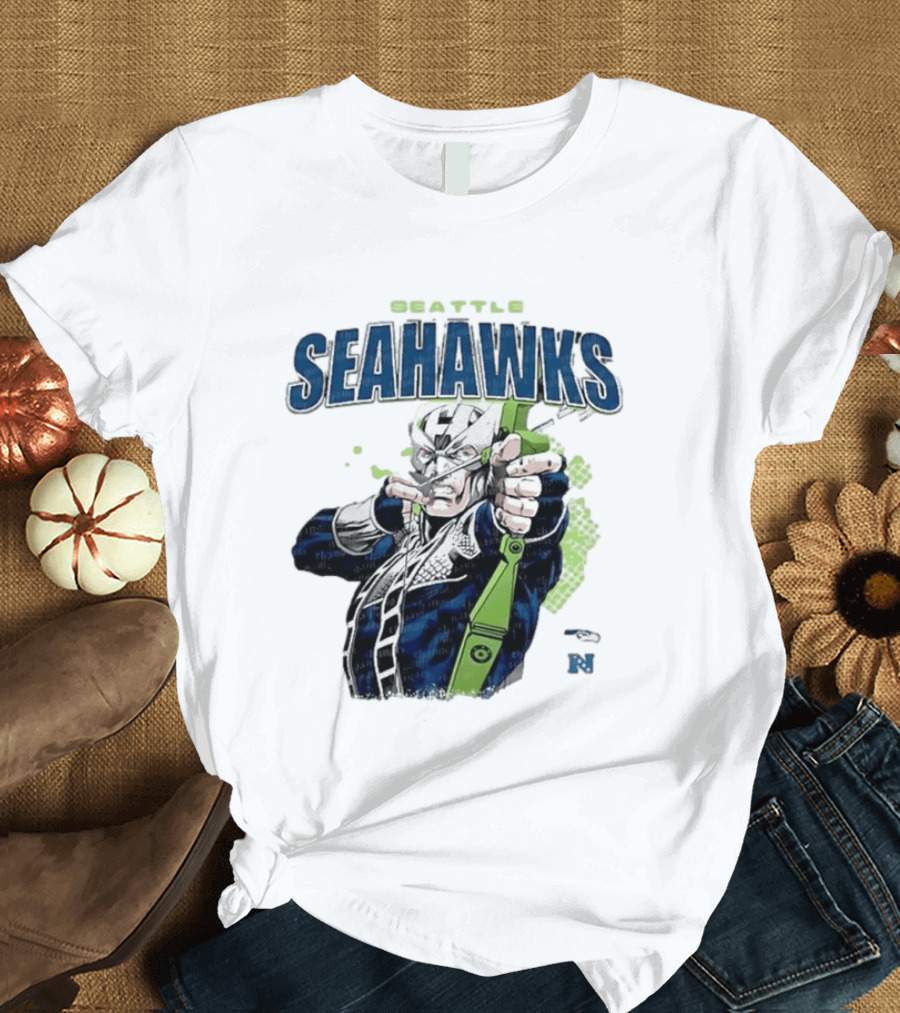 Seattle Seahawks Hawkeye Collaboration NFL Marvel T-Shirt