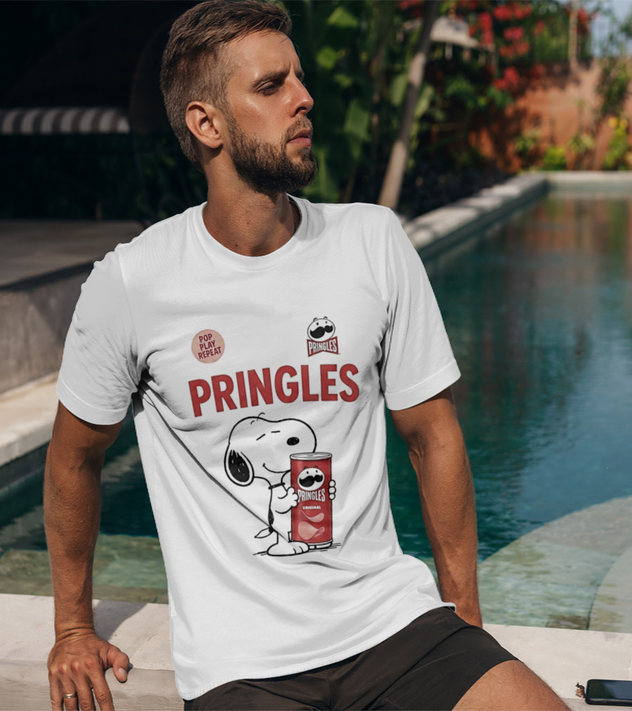 Snoopy Pringles Pop Play Repeat T-Shirt
